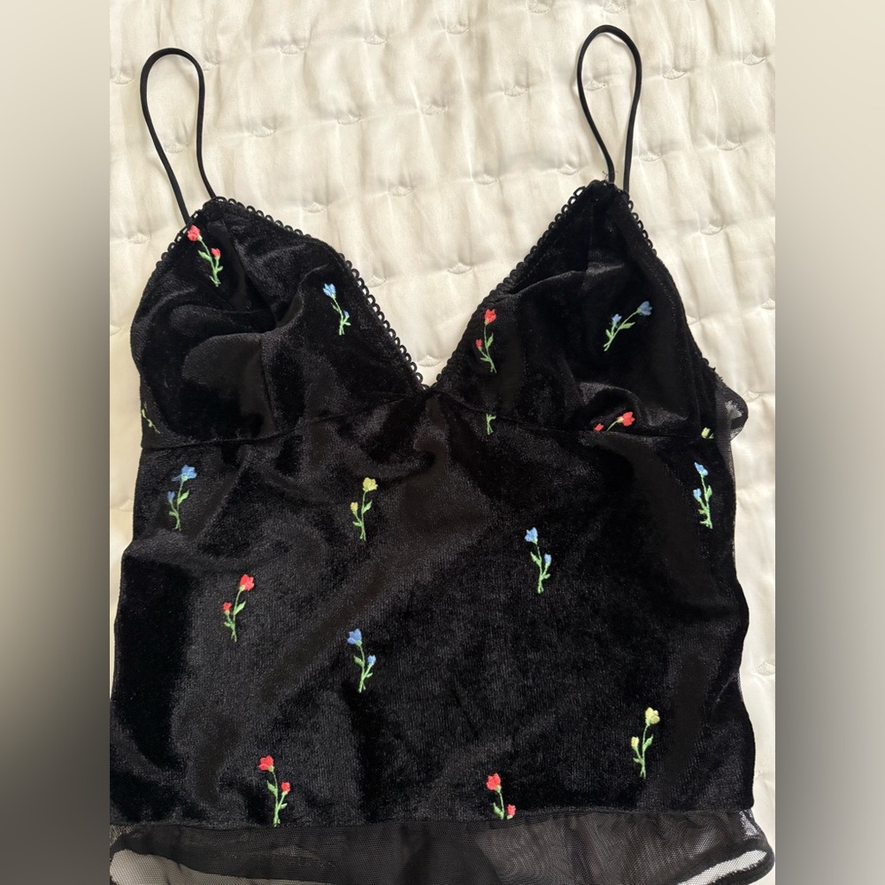 Topshop Black Mesh Going Out Top